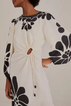 FARM Rio  Robes Longues<Robe longue noire en viscose Lenzing™ Ecovero™ à découpes Palermo