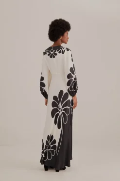 FARM Rio Robes Longues<Robe longue noire en viscose Lenzing™ Ecovero™ à découpes Palermo
