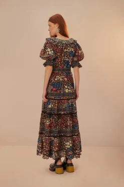 FARM Rio Robes Longues<Robe longue noire Jujus Garden