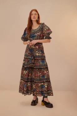 FARM Rio Robes Longues<Robe longue noire Jujus Garden