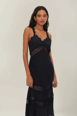 FARM Rio Robes Longues<Robe longue noire sans manches