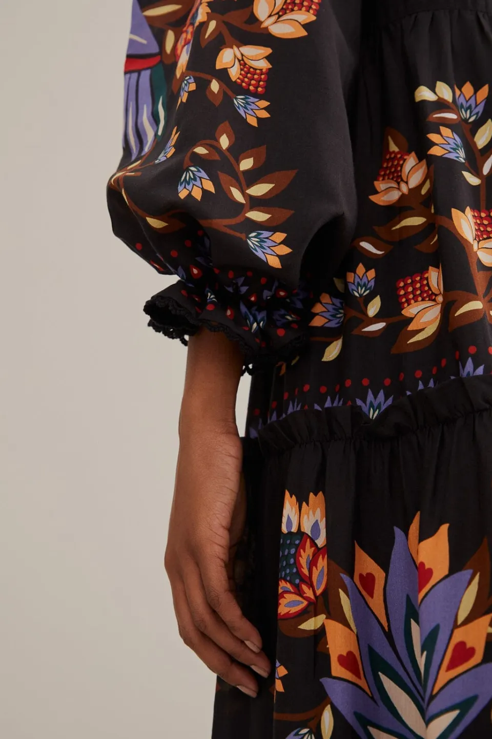FARM Rio Robes Longues<Robe longue noire Winter Garden à manches longues