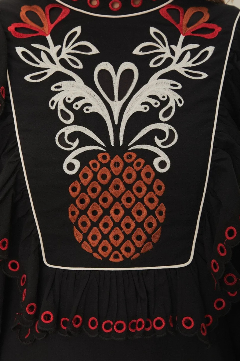 FARM Rio Robes Longues<Robe longue Richilieu à manches longues et motif mandala cajou