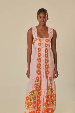 FARM Rio Robes Longues<Robe longue rose salade de papaye