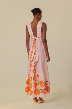 FARM Rio Robes Longues<Robe longue rose salade de papaye