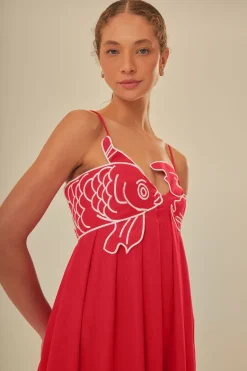 FARM Rio Hauts Courts|Robes Longues<Robe longue rouge à haut poisson