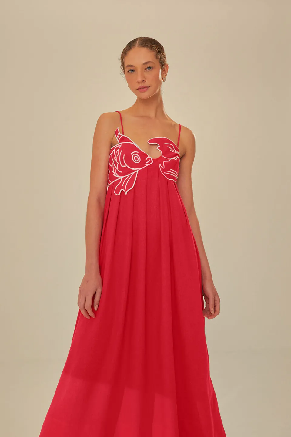 FARM Rio Hauts Courts|Robes Longues<Robe longue rouge à haut poisson