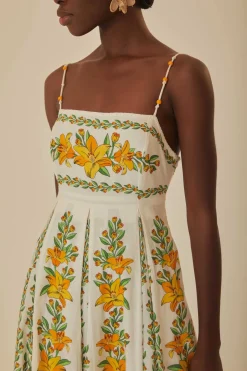 FARM Rio  Robes Longues<Robe longue sans manches Off-White Tropical Lightness