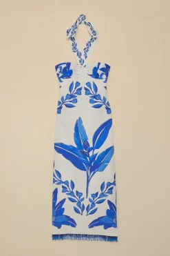 FARM Rio Robes Longues<Robe longue sans manches Off-White Blue Yard
