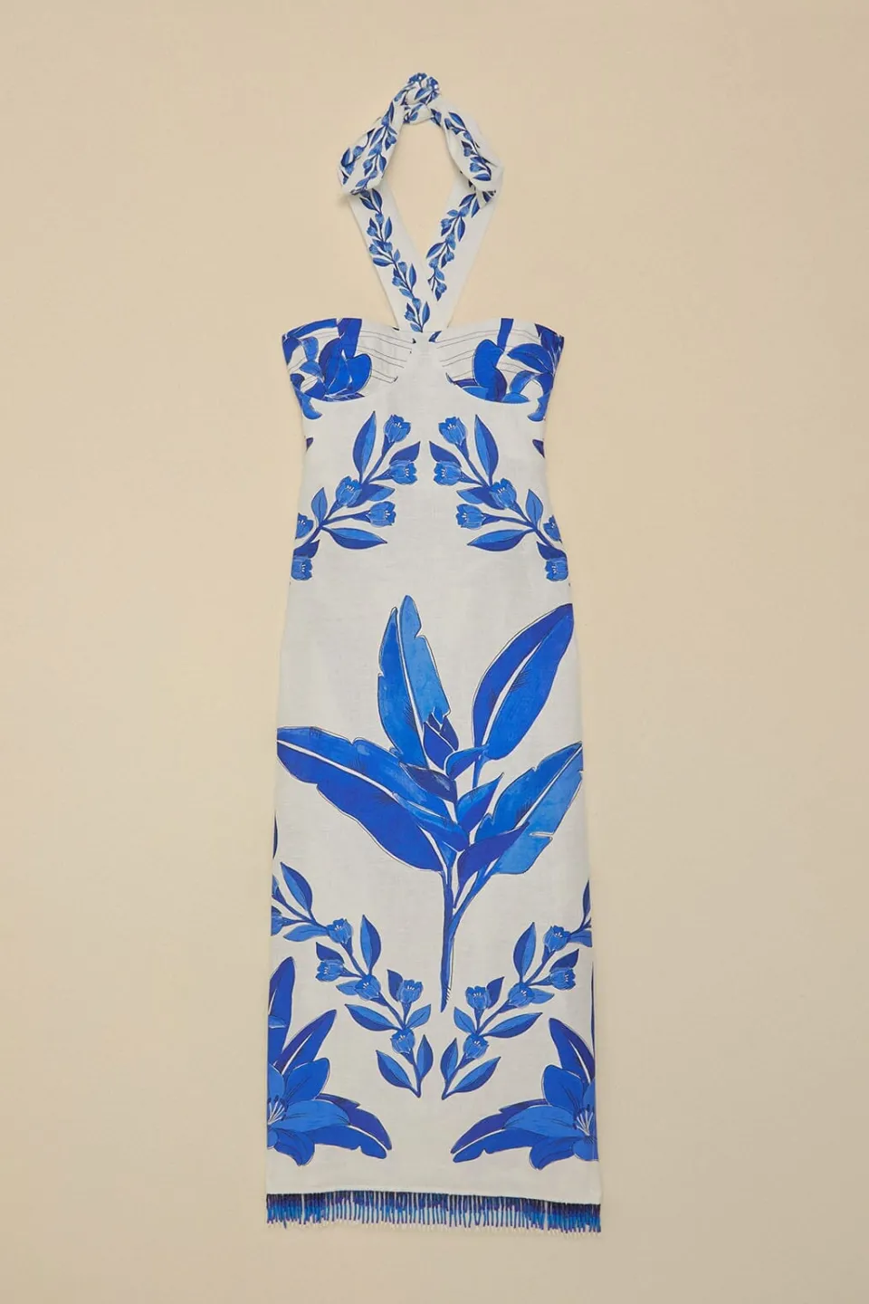 FARM Rio Robes Longues<Robe longue sans manches Off-White Blue Yard