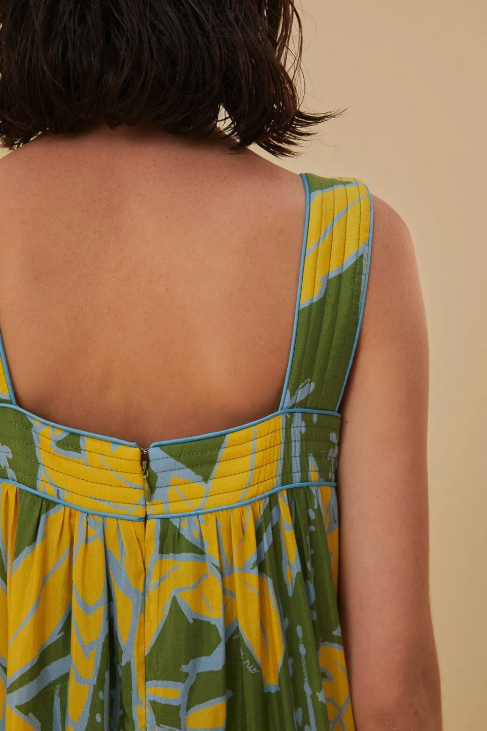 FARM Rio Robes Longues<Robe longue sans manches à croquis de feuillage vert
