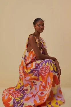 FARM Rio Robes Longues<Robe longue sans manches à fleurs Lee