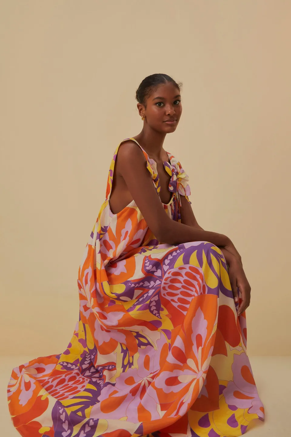 FARM Rio Robes Longues<Robe longue sans manches à fleurs Lee