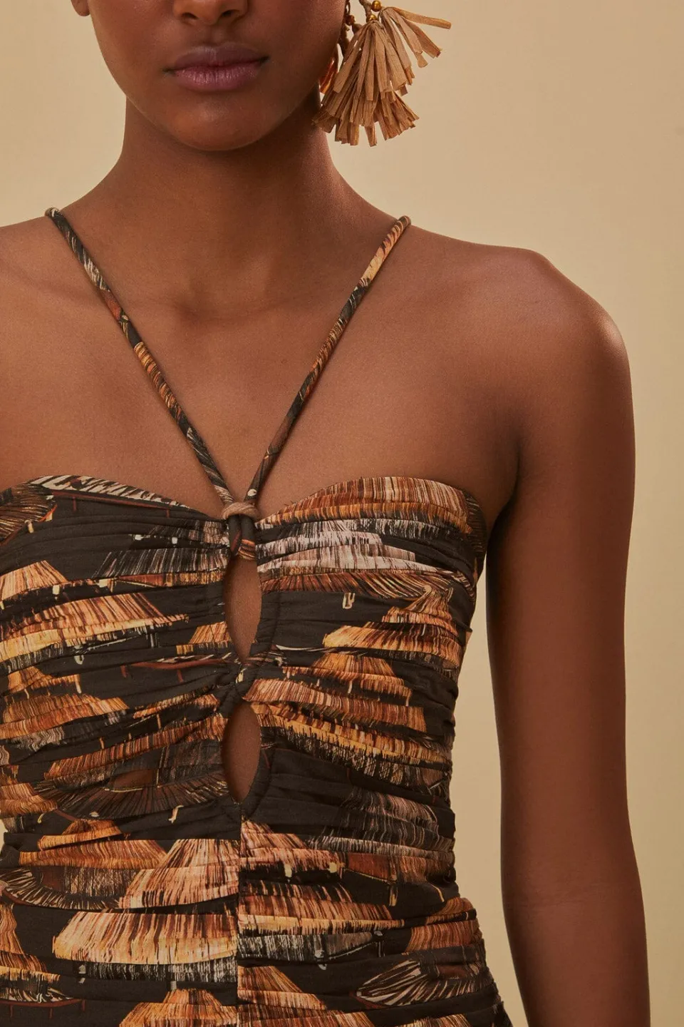 FARM Rio Robes Longues<Robe longue Shuhu marron sans manches