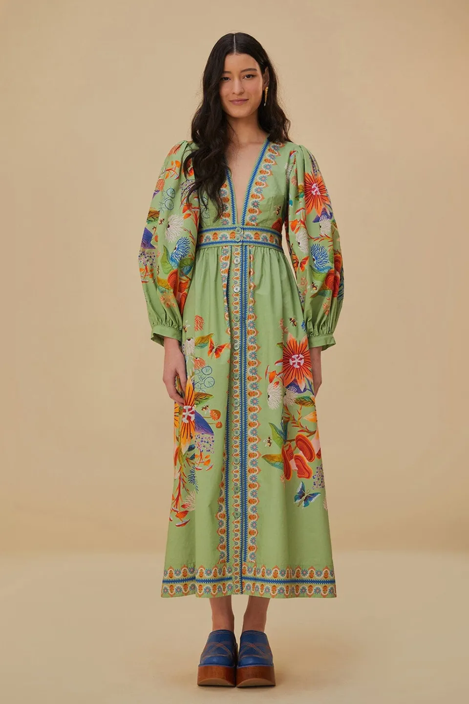 FARM Rio Robes Longues<Robe longue verte Bright Yard