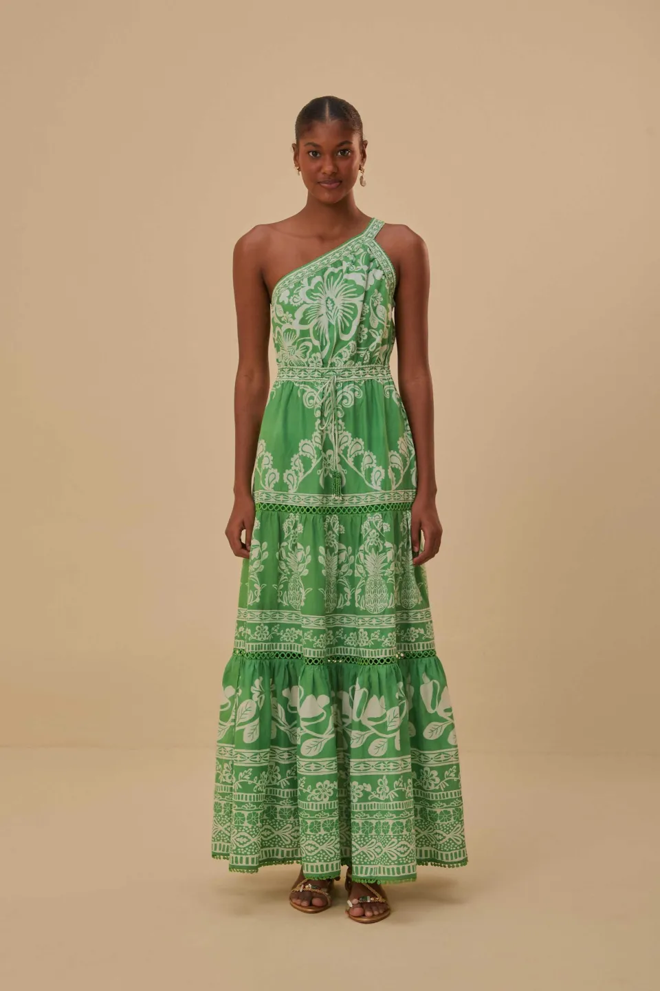 FARM Rio Robes Longues<Robe longue verte Sweet Garden