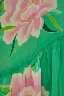 FARM Rio  Robes Longues<Robe longue vibrante à fleurs verte