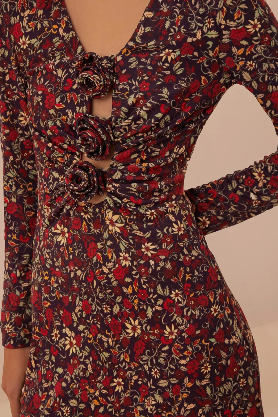 FARM Rio Robes Longues<Robe longue violette à nœuds et fleurs du jardin Chelsea