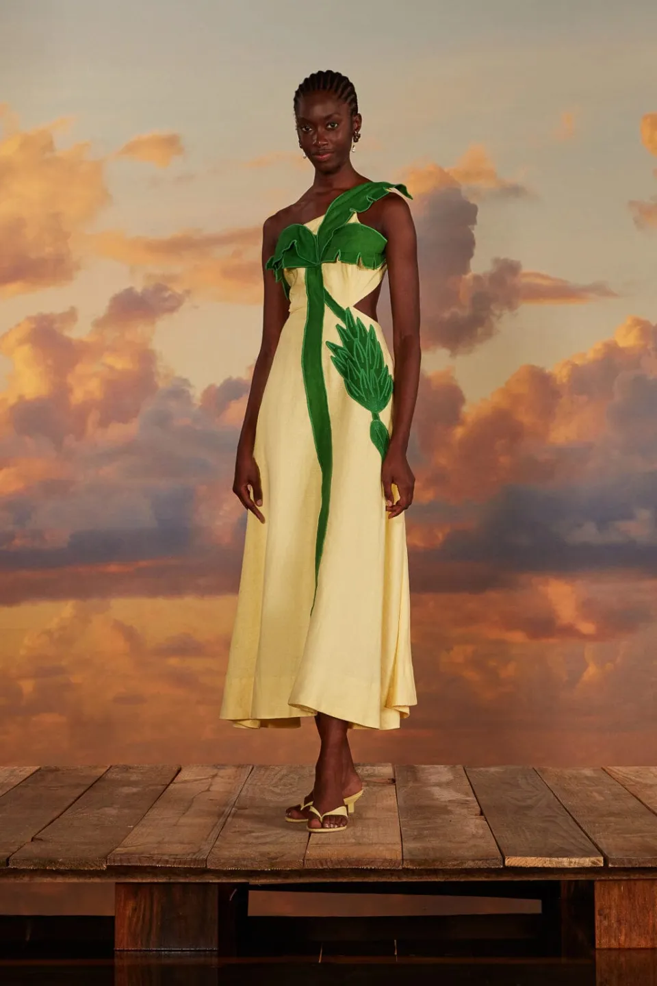 FARM Rio Robes Midi<Robe midi à découpes de palmiers