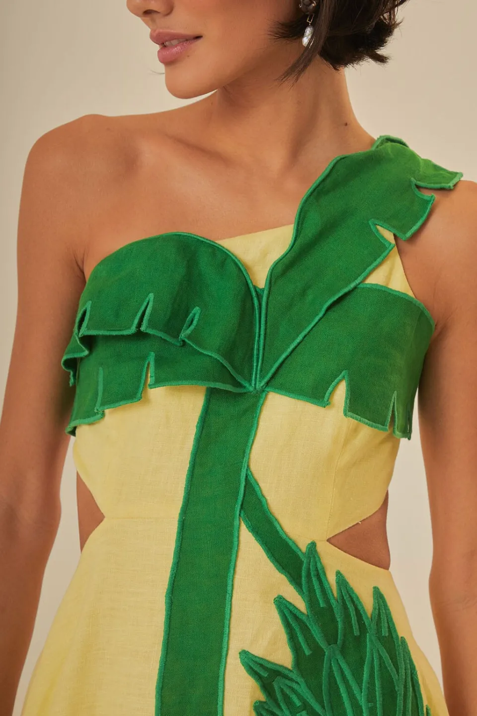 FARM Rio Robes Midi<Robe midi à découpes de palmiers