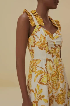 FARM Rio  Robes Midi<Robe midi à fleurs Aura blanc cassé
