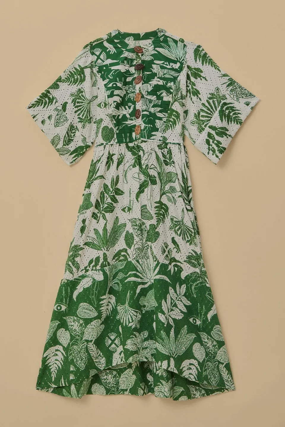 FARM Rio Robes Midi<Robe midi à manches courtes Forest Soul