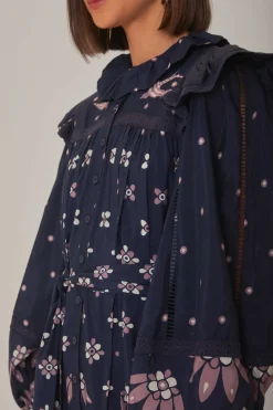 FARM Rio Robes Midi<Robe midi à manches longues Ainika Martina bleu foncé