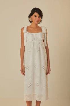 FARM Rio  Robes Midi<Robe midi blanc cassé