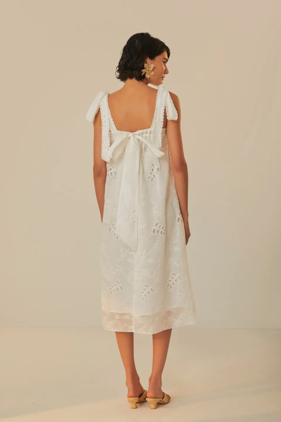 FARM Rio Robes Midi<Robe midi blanc cassé