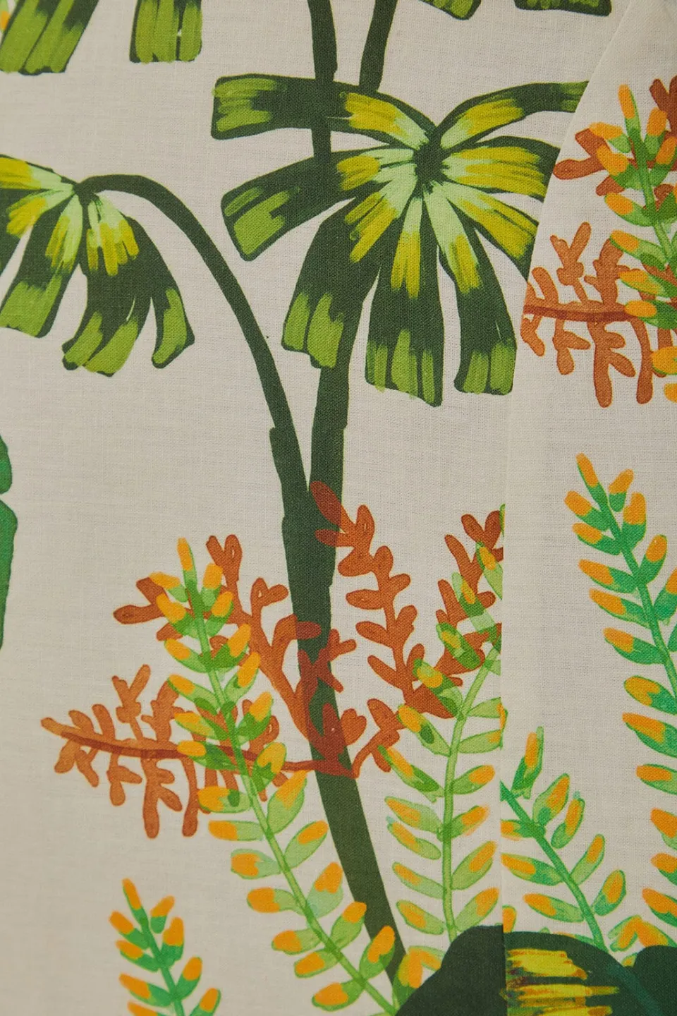 FARM Rio Robes Midi<Robe midi blanc cassé à franges Tropical Forest