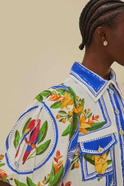 FARM Rio Robes Midi<Robe midi blanc cassé Destination tropicale