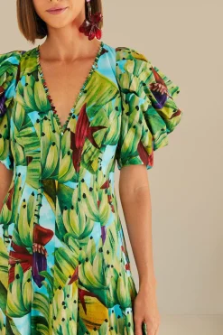 FARM Rio  Robes Midi<Robe midi bleue Banana Pingo