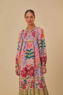FARM Rio Robes Midi<Robe midi écharpe Pink Fruits Queen