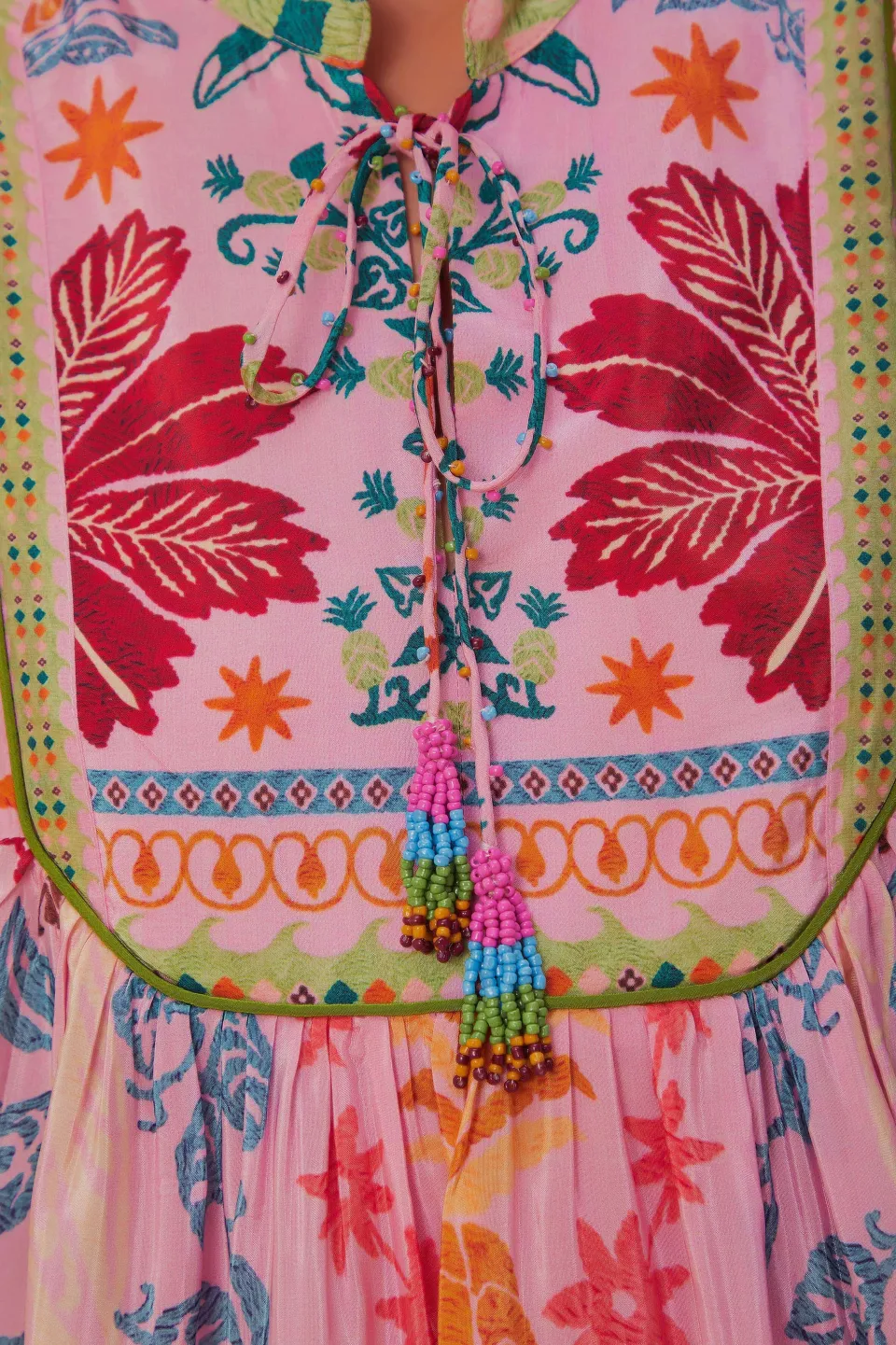 FARM Rio Robes Midi<Robe midi écharpe Pink Fruits Queen