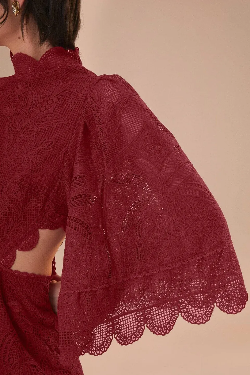 FARM Rio Robes Midi<Robe Midi Découpée Guipire Magenta Foncé