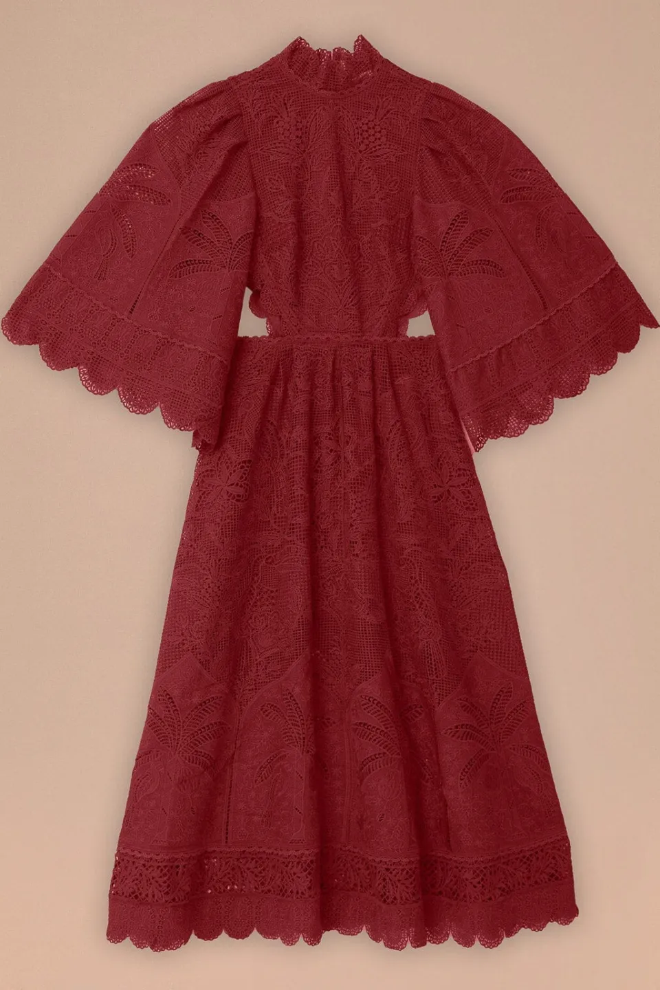 FARM Rio Robes Midi<Robe Midi Découpée Guipire Magenta Foncé