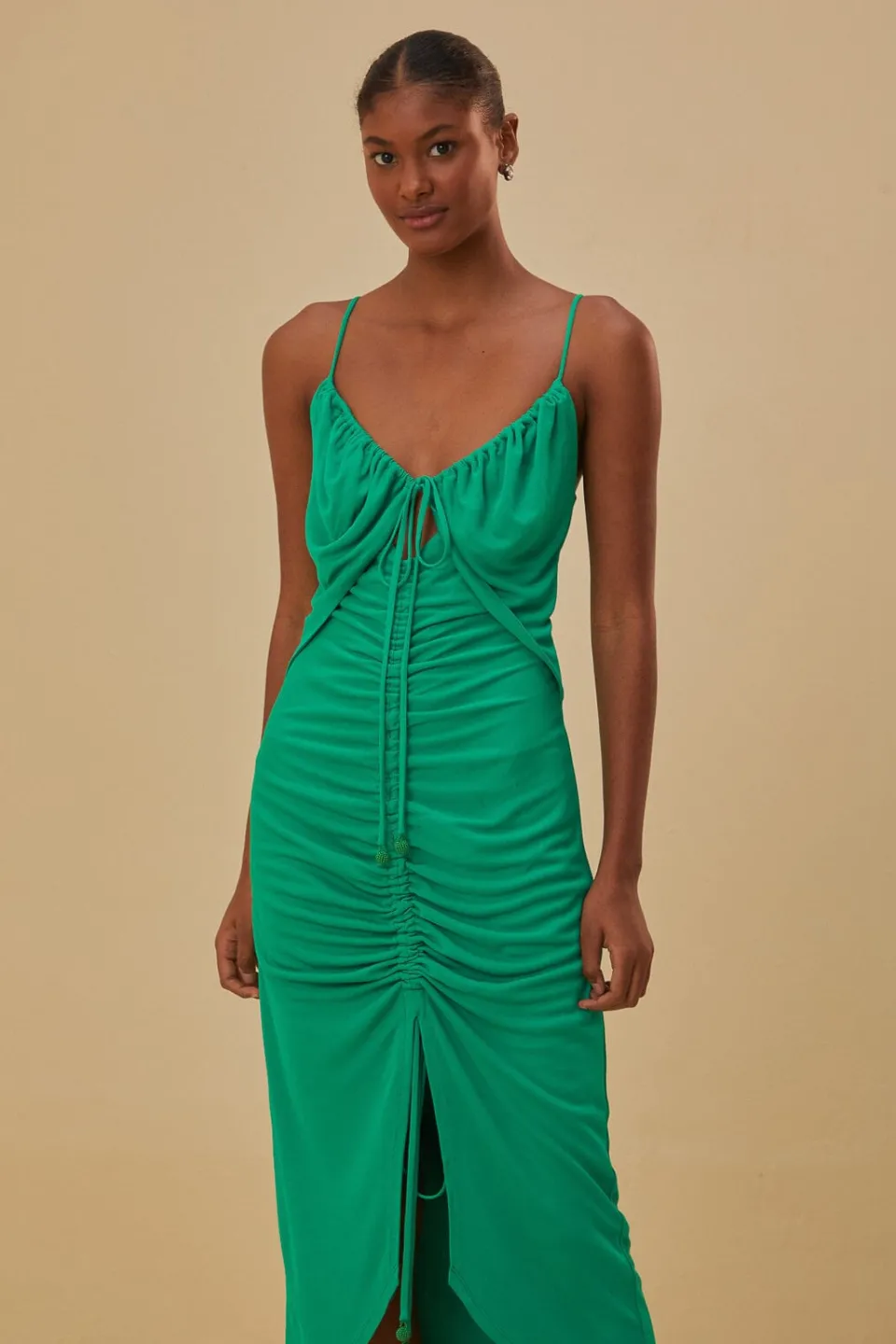 FARM Rio Robes Midi<Robe midi découpée verte sans manches