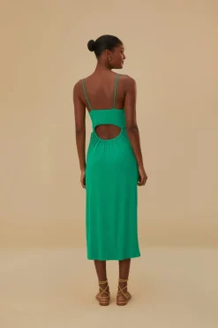 FARM Rio Robes Midi<Robe midi découpée verte sans manches