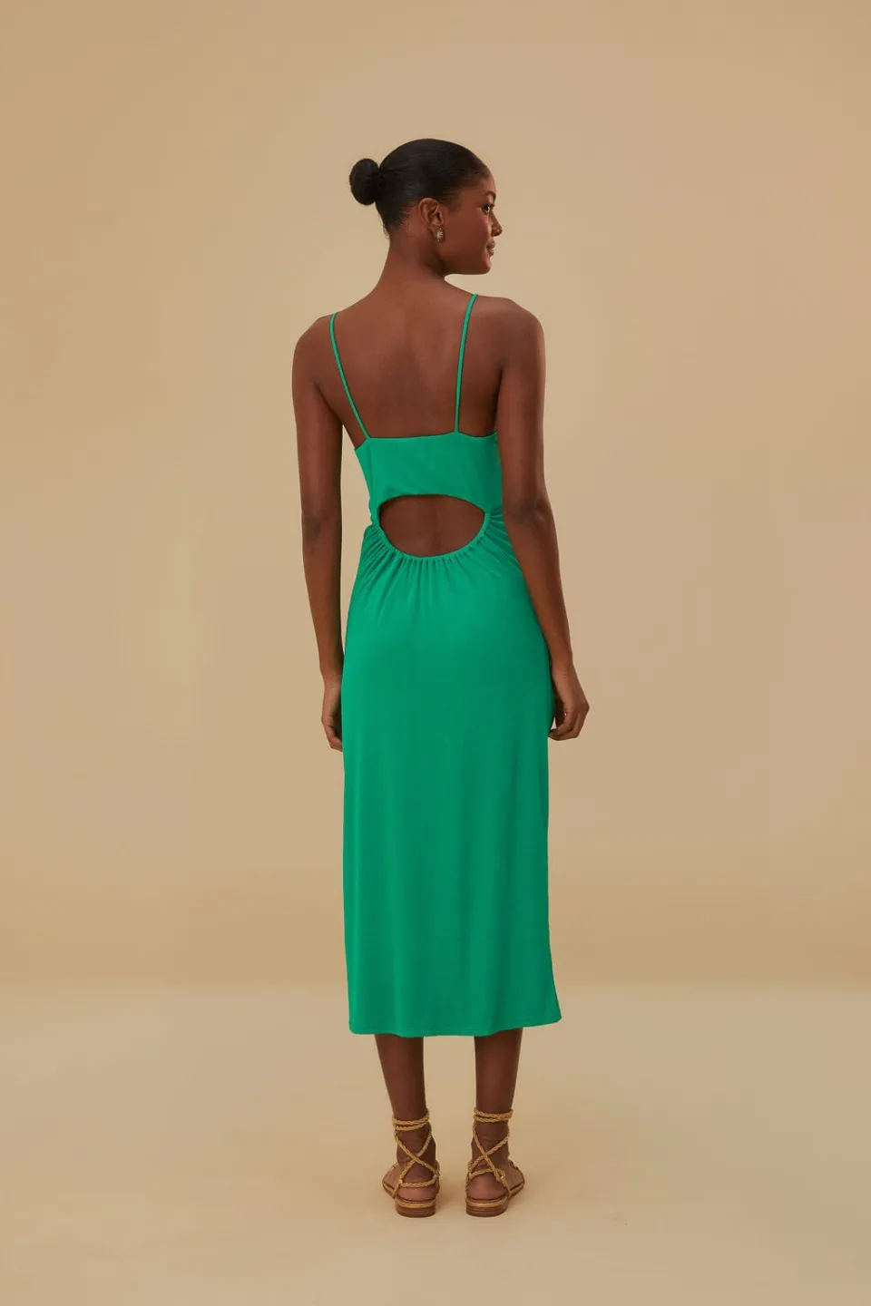FARM Rio Robes Midi<Robe midi découpée verte sans manches