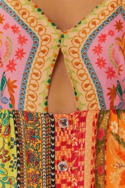 FARM Rio Robes Midi<Robe midi en viscose Lenzing™ Ecovero™ multicolore à foulards mélangés
