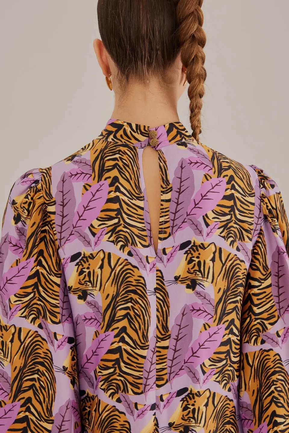 FARM Rio Robes Midi<Robe midi feuilles de tigre lavande