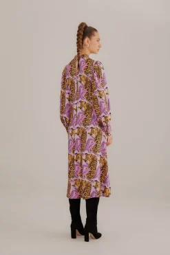 FARM Rio Robes Midi<Robe midi feuilles de tigre lavande