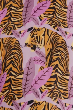 FARM Rio Robes Midi<Robe midi feuilles de tigre lavande