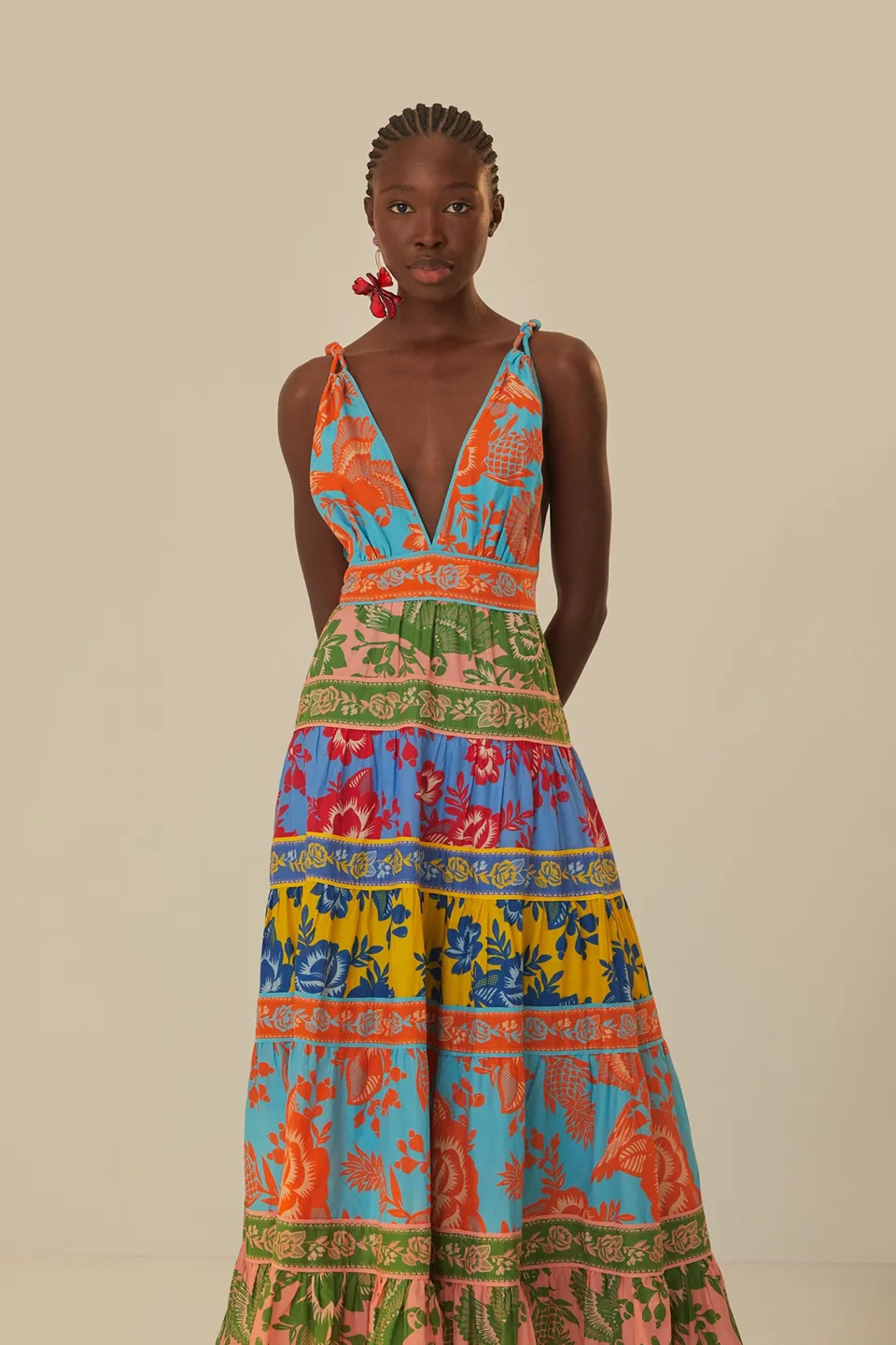 FARM Rio Robes Midi<Robe midi jardin en dentelle mélangée