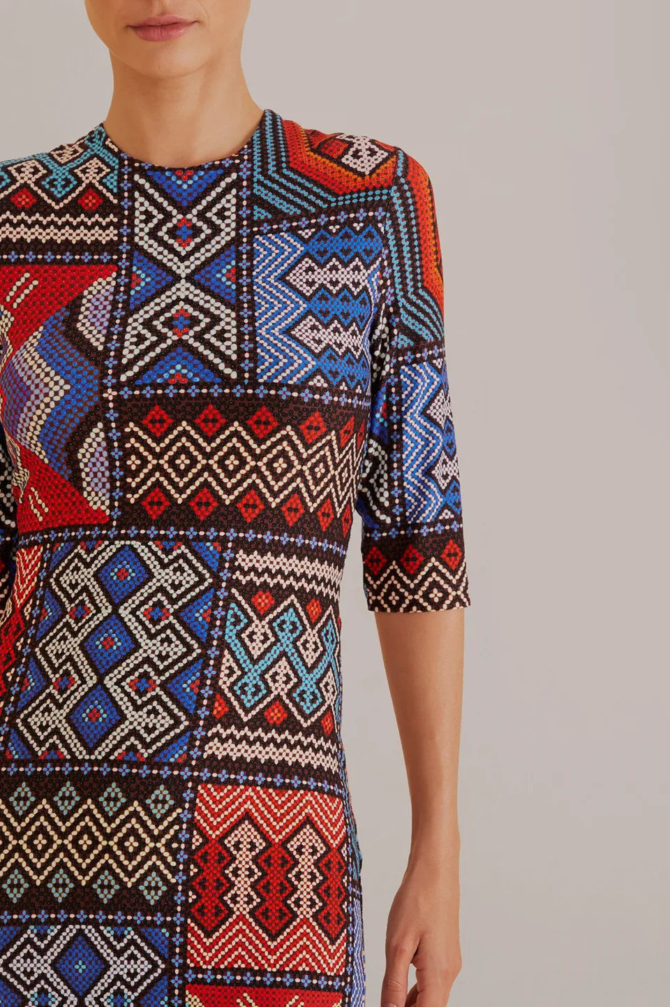 FARM Rio Robes Midi<Robe midi multicolore à manches courtes Rauti