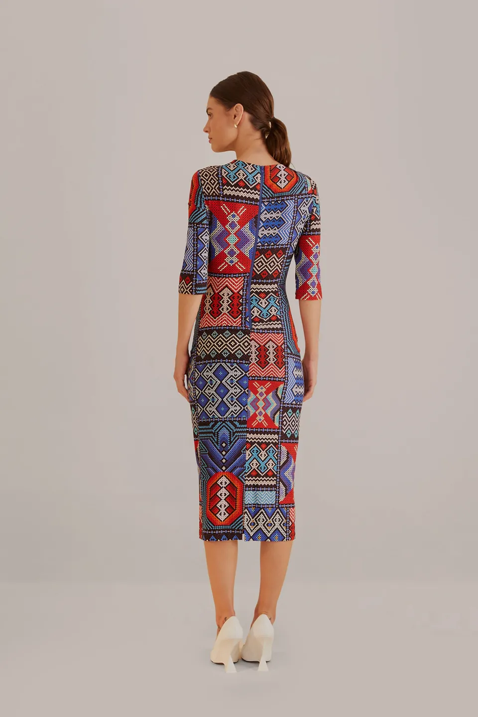 FARM Rio Robes Midi<Robe midi multicolore à manches courtes Rauti