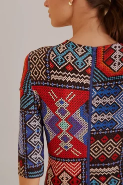 FARM Rio Robes Midi<Robe midi multicolore à manches courtes Rauti