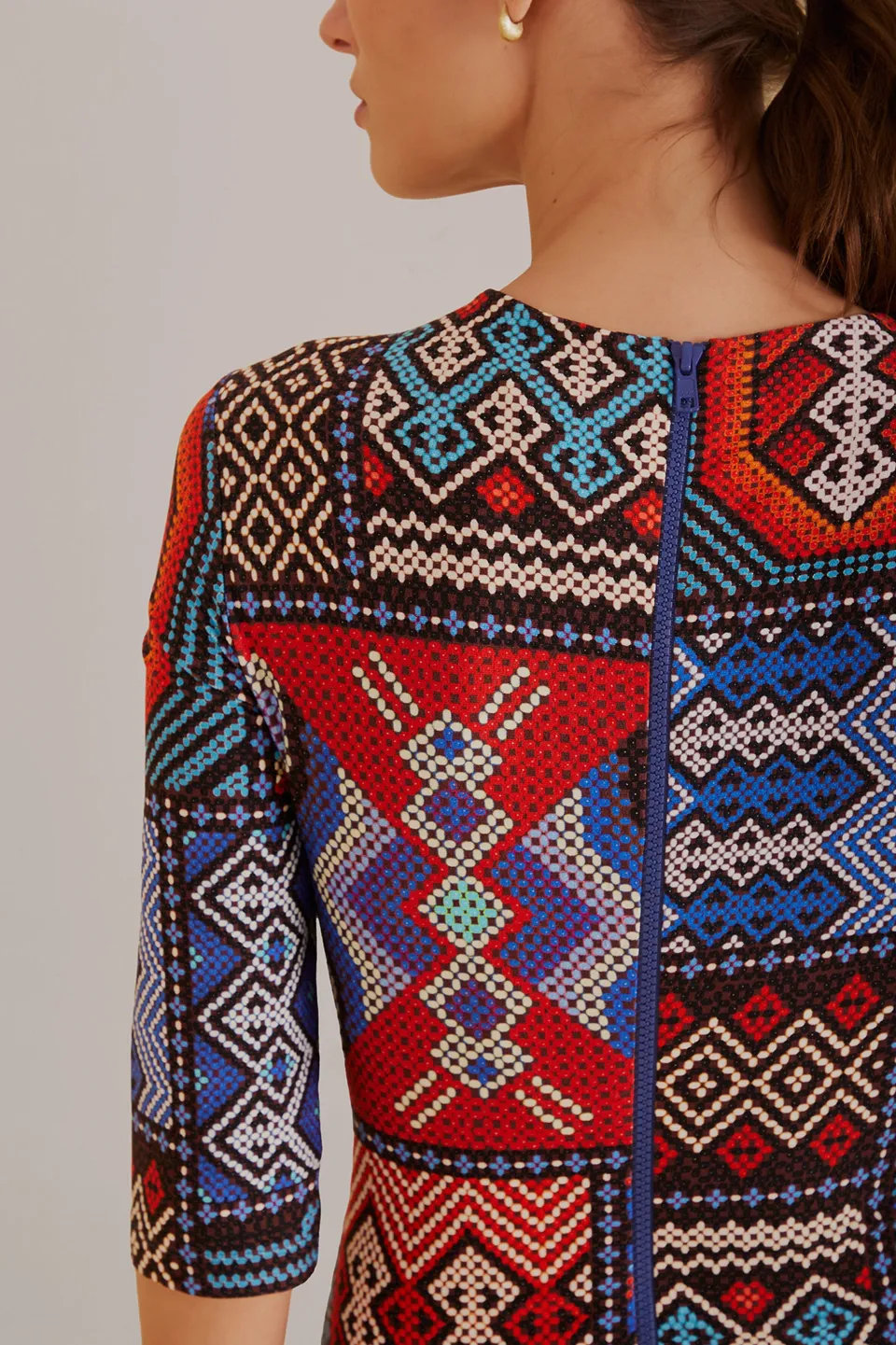 FARM Rio Robes Midi<Robe midi multicolore à manches courtes Rauti