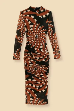 FARM Rio  Robes Midi<Robe midi noire en tulle foncé Bananada