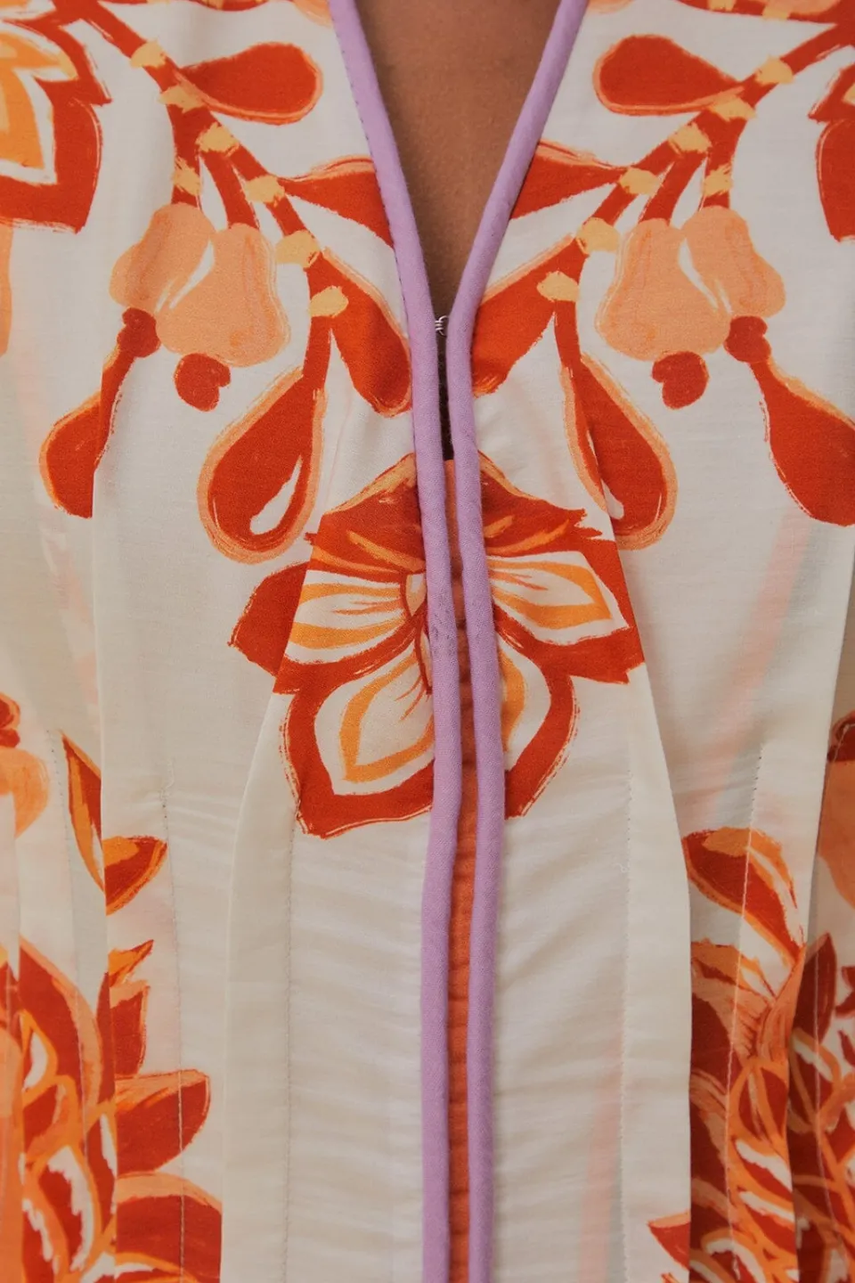 FARM Rio Robes Midi<Robe midi orange Aura à col en V